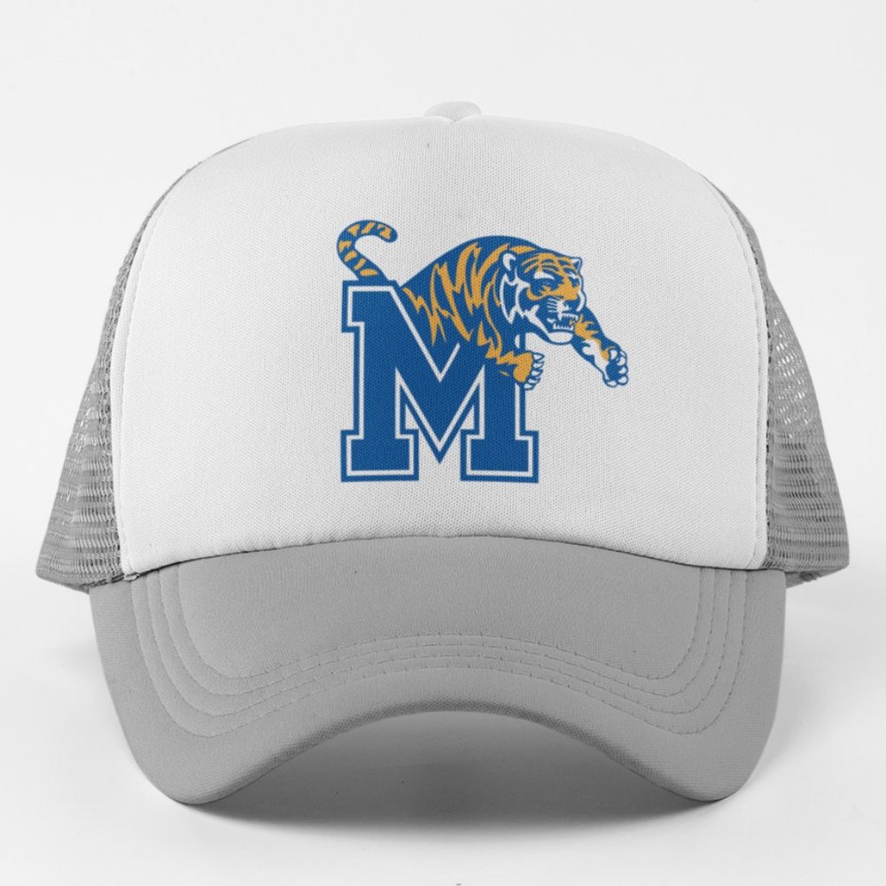 NEW Memphis Tigers Foam Trucker Mesh Snapback Hat Grey White